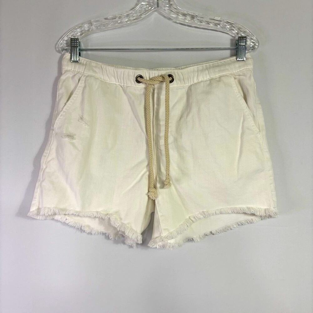 Aerie White High Waist Drawstring Shorts Size Medium HH0641